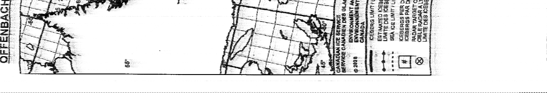 ShackDeck: a weather chart received by fax, Canadian Ice Service via DWD